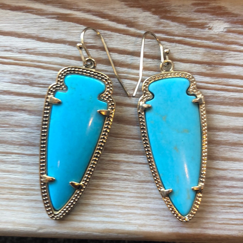 Kendra Scott turquoise and gold earrings